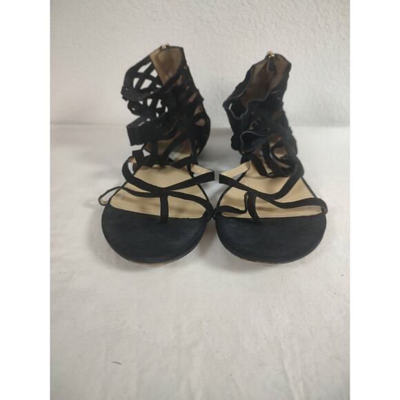 Jimmy Choo London Womens Black Suede Gladiator Sandals Made in Italy Size 39 1/2 - Picture 10 of 12